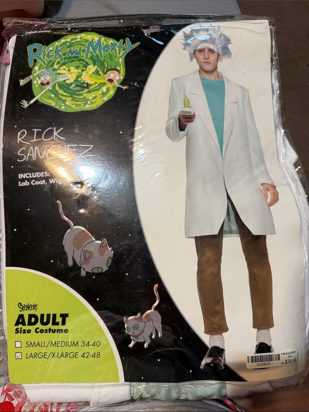 Rick Sanchez Men's Halloween Costume Lab Coat & Gray Wig - Rick and Morty